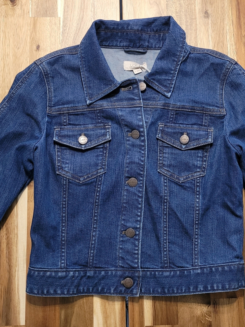 LOFT Dark Blue Denim Trucker Jacket